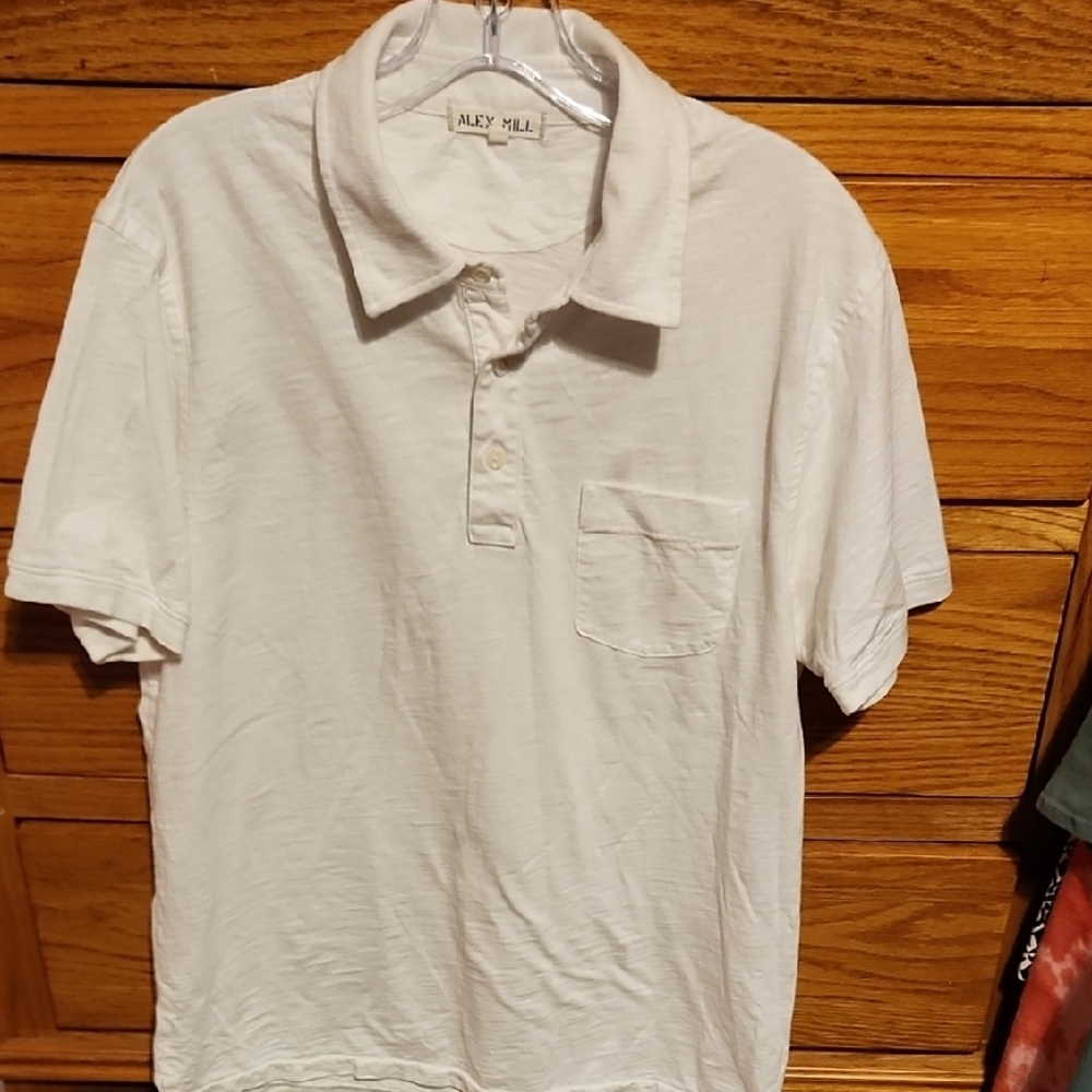 Alex Mill White Polo Shirt Classic Cotton Casual